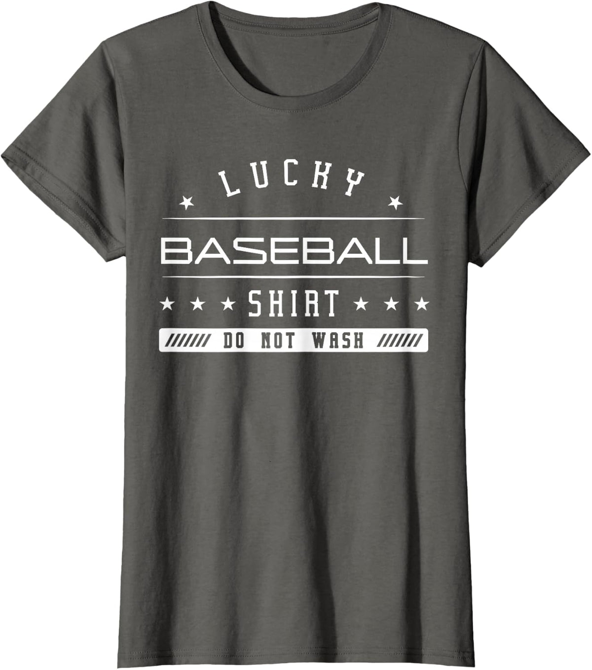 Lucky Baseball Shirt Player Team Sport Fielder Game Baseman T-Shirt - Asphalt Grey