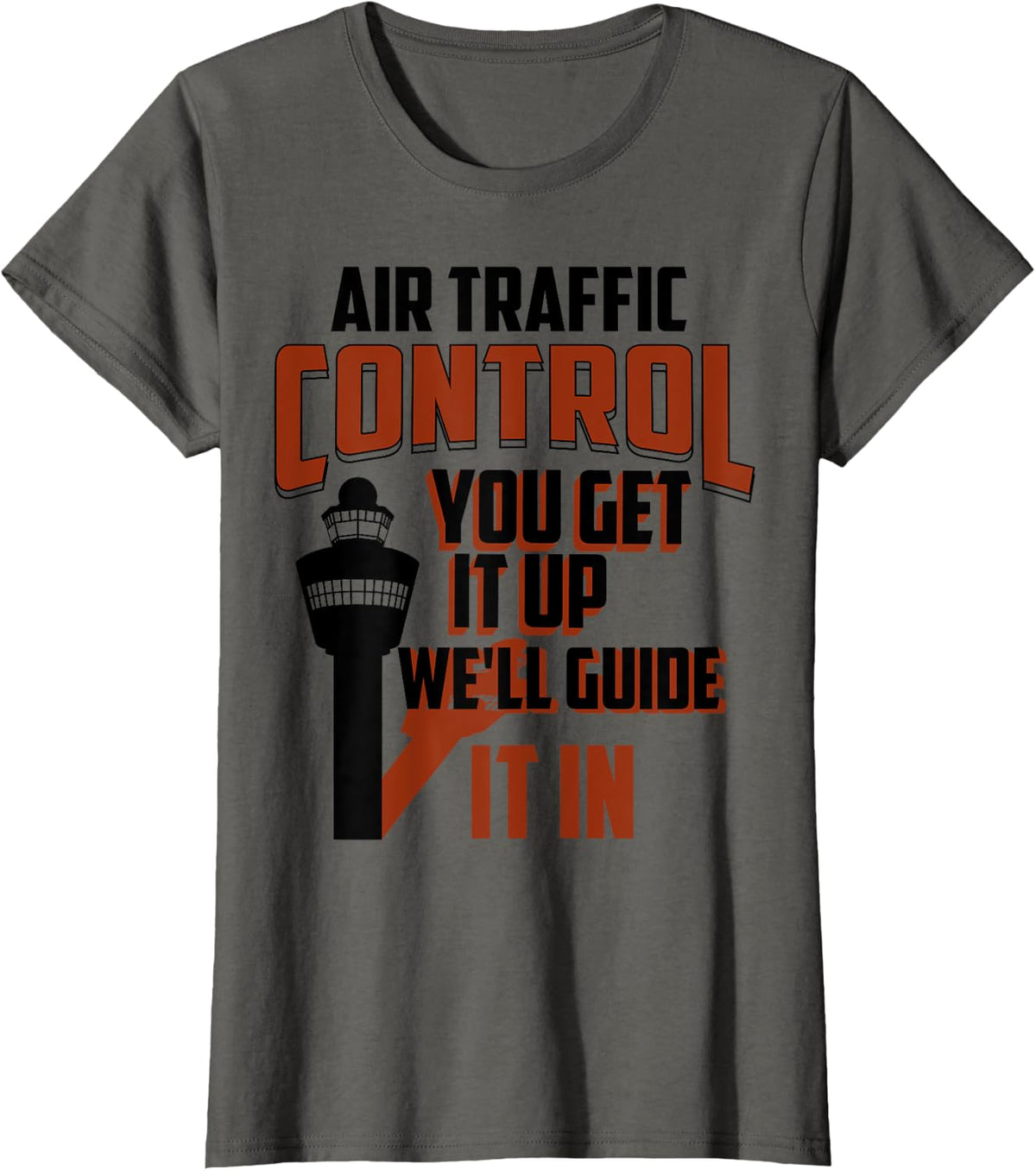 Air Traffic Control | Cute Flight Director Funny Plane Gift T-Shirt - Asphalt Grey