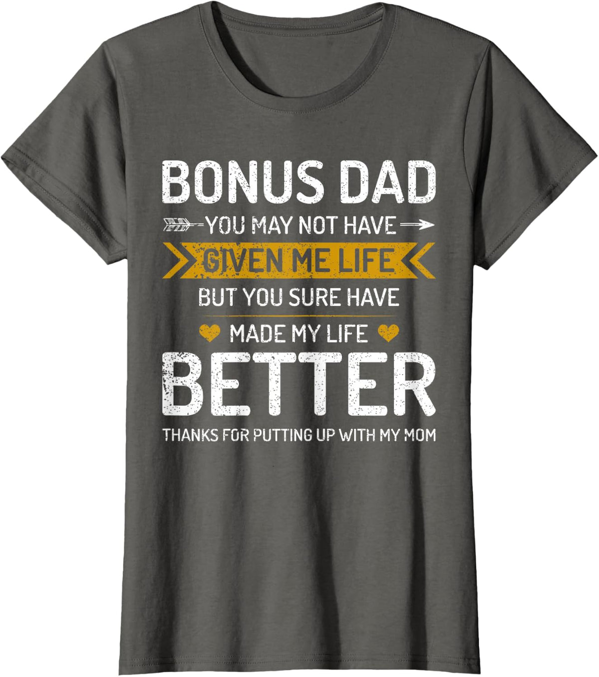 Funny Father's Day Bonus Dad Gifts from Daughter Son Wife T-Shirt - Asphalt Grey
