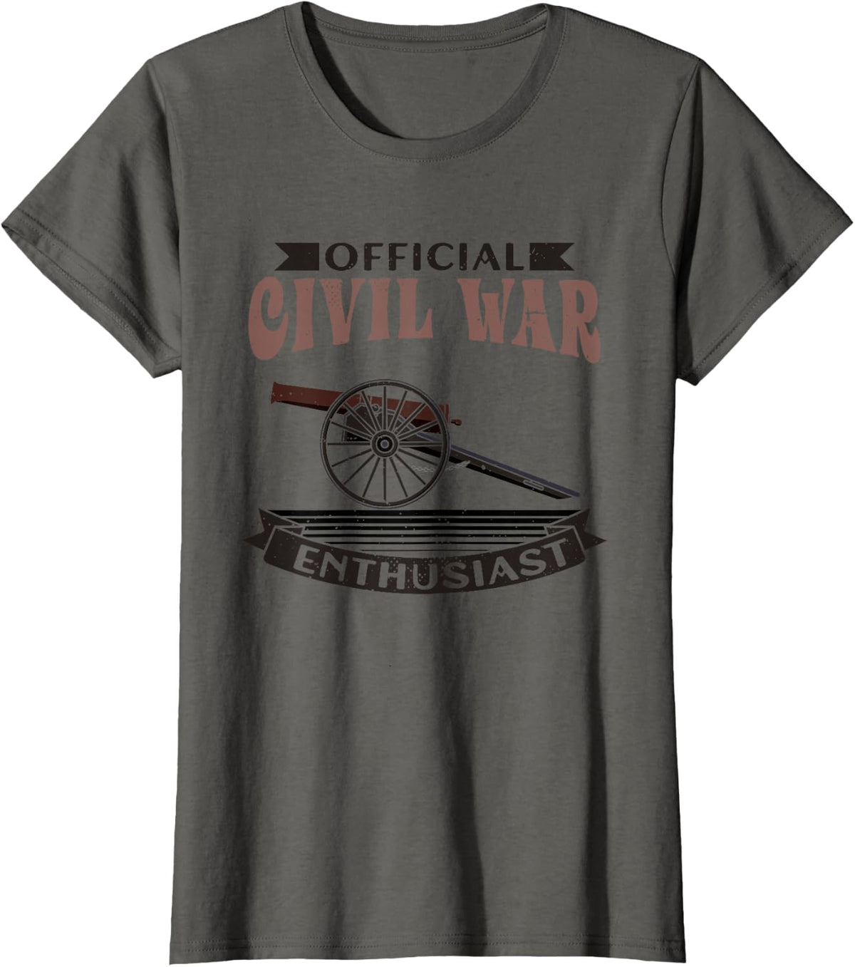 Official Civil War Enthusiast American Lover US Reenactor Tees T Shirts History Teacher Gettysburg - Asphalt Grey