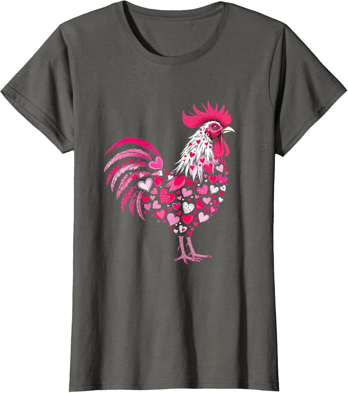 Valentine's Day Love Chickens Heart for farmers T-Shirt - Asphalt Grey