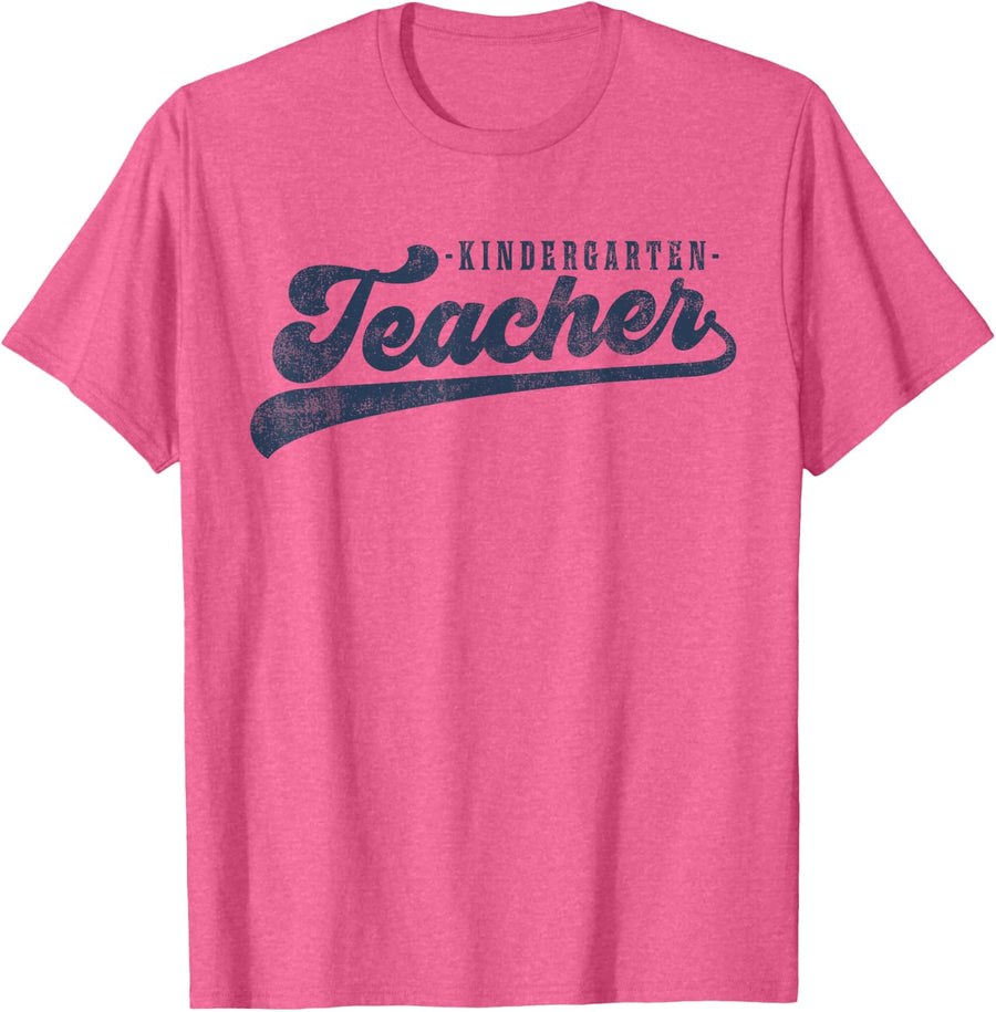Kindergarten Teacher Vintage Graphic Kindergarten Teacher T-Shirt - Pink Heather