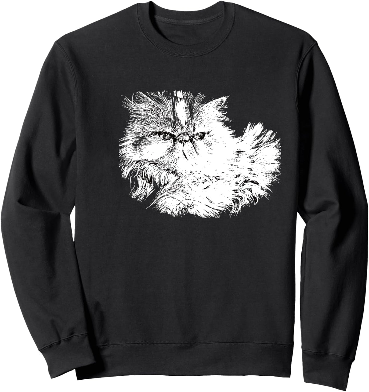 Persian Cat Sweatshirt - Adult Unisex Black