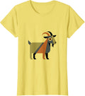 Retro Mid Century Modern Goat Graphic Vintage Farm Animal T-Shirt - Lemon Yellow
