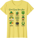 St. Patrick's Day Christian Faith Religious God Says You're T-Shirt - Lemon Yellow