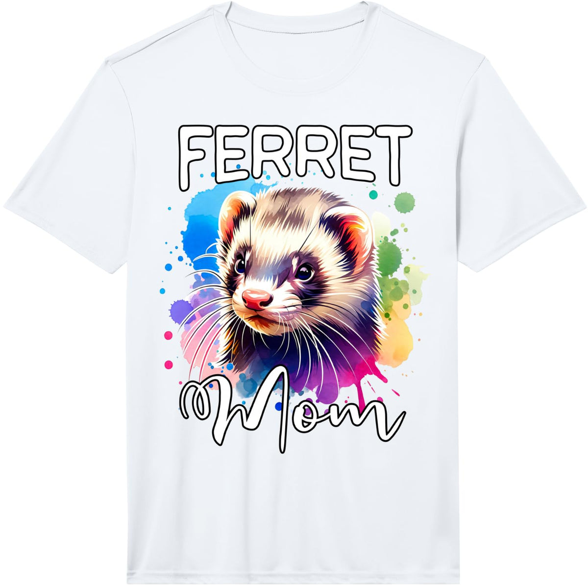 Mens Ferret Mom Ferret Performance T-Shirt - White