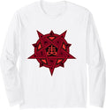 Pentagram Red Devil Baphomet Satanic Long Sleeve T-Shirt - Adult Unisex White
