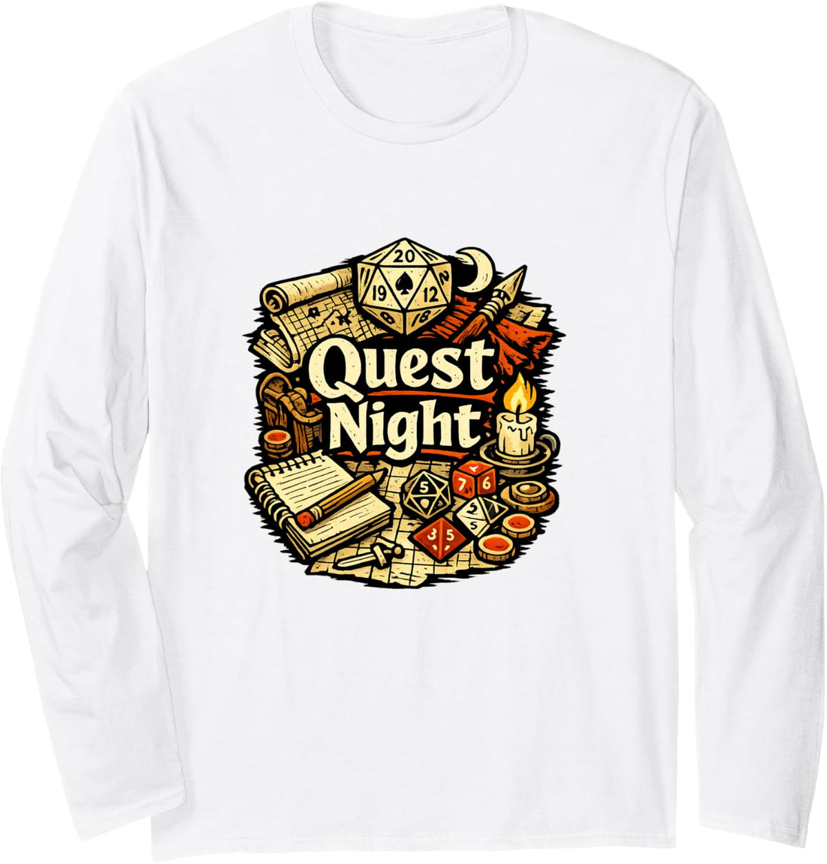 Table Quest Long Sleeve T-Shirt - Adult Unisex White