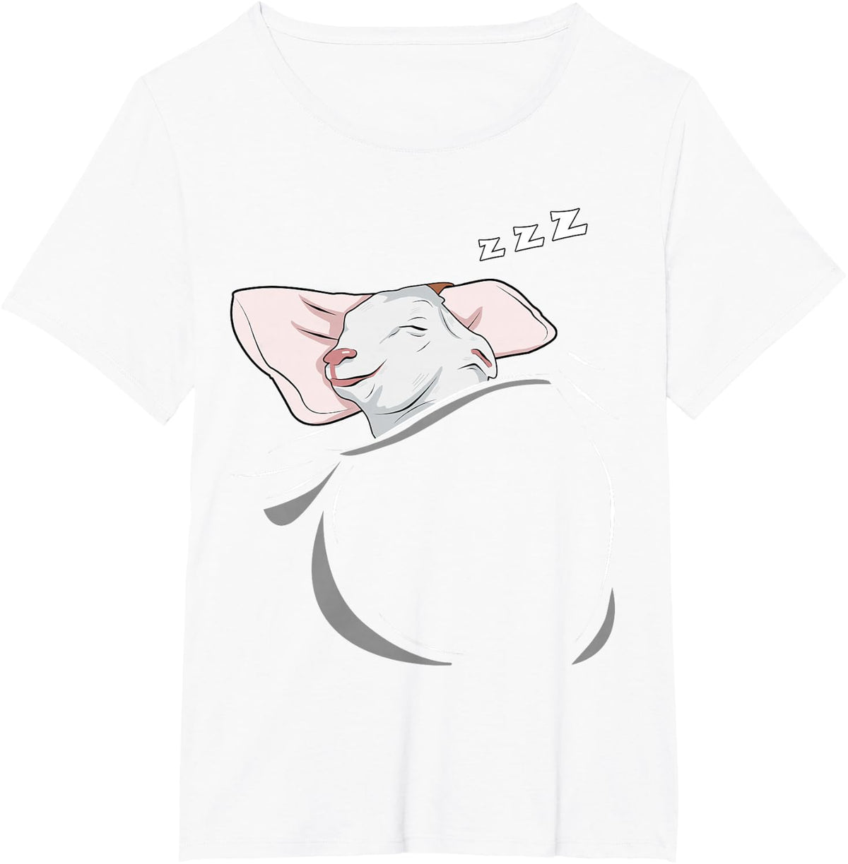 Napping Sleepy Tired Lover Owner Farmer Stuff Sleeping Goat T-Shirt - White