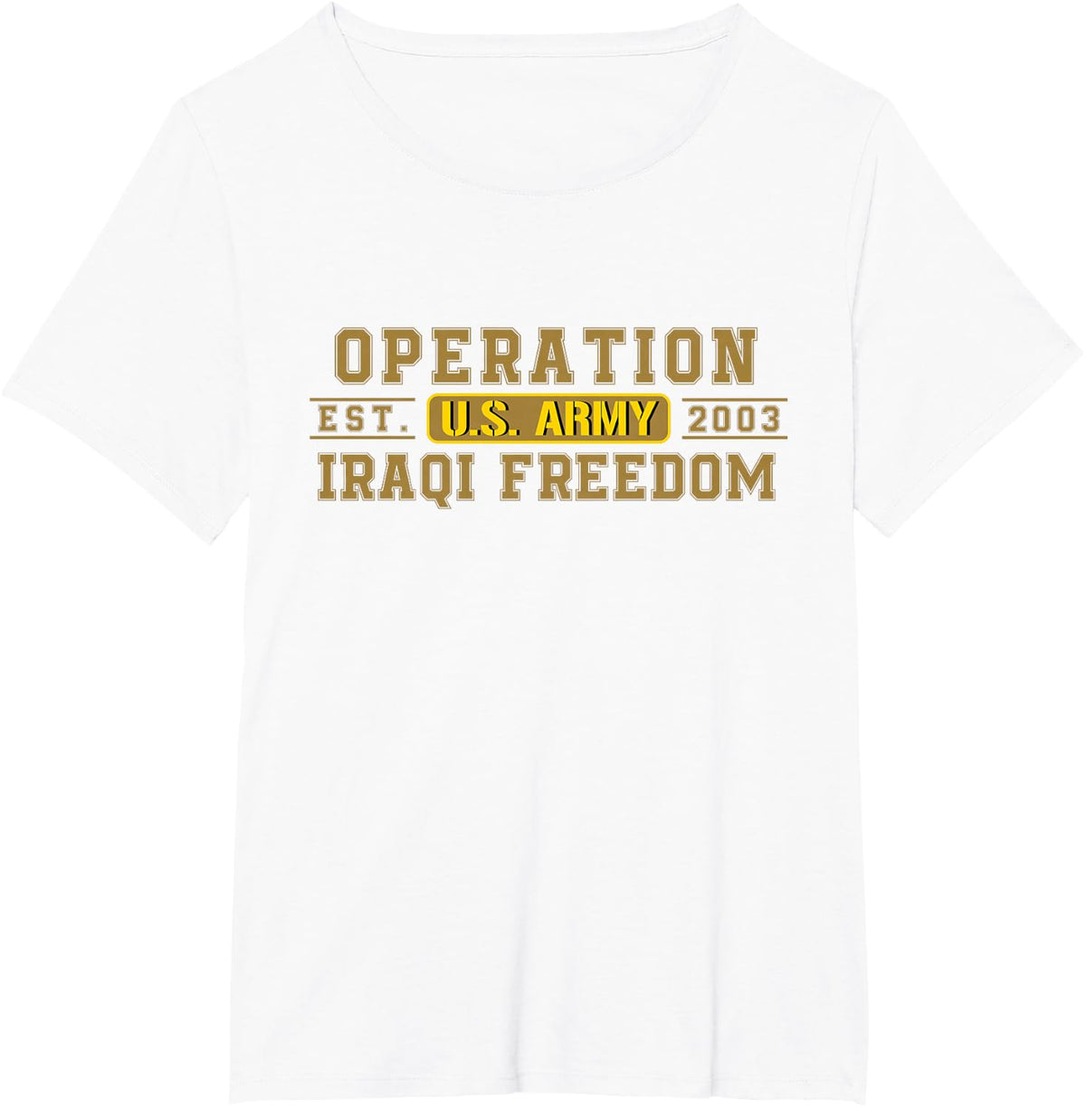 Operation Iraqi Freedom OIF Veteran Combat US Flag T-Shirt - White