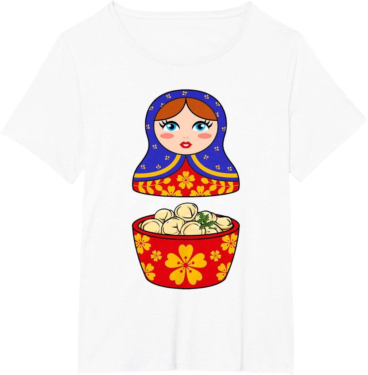 Russia Russian Matryoshka Russian Doll Pelmeni T-Shirt - White
