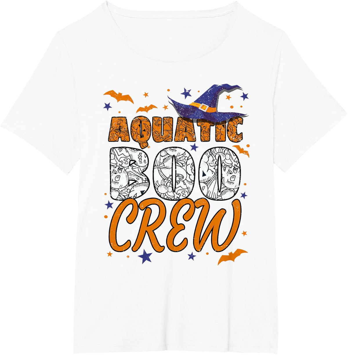 Aquatic Boo Crew Halloween Aquatic Biologist Matching T-Shirt - White