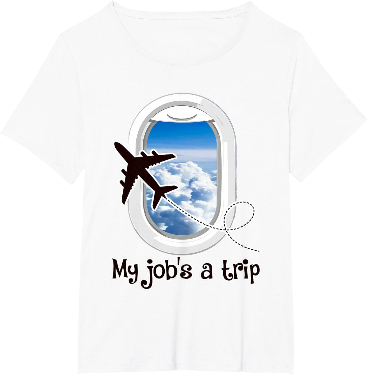 Funny Stewardess Flight Attendant Airplane Airline Pilot T-Shirt - White