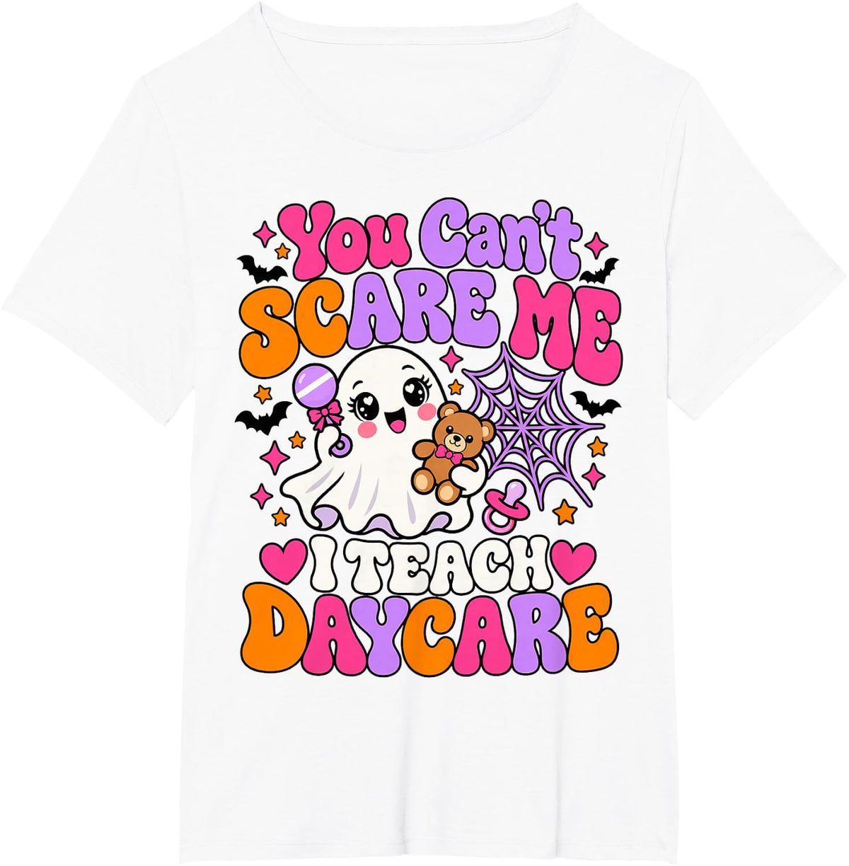 Halloween Caring for Cute Monsters Daycare Teacher Provider T-Shirt - White