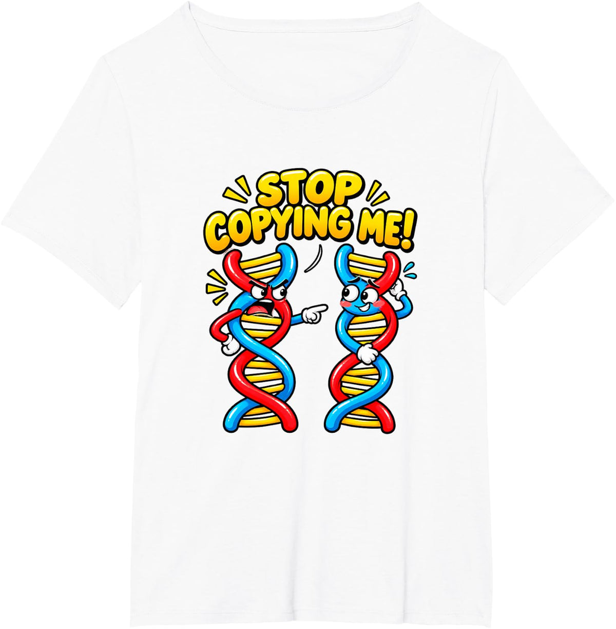 Stop Copying Me Funny Science Biology DNA T-Shirt - White
