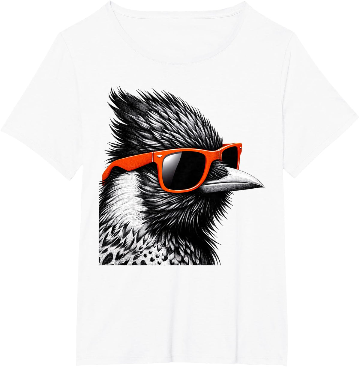 Cool Oriole Bird Wearing Sunglasses Graphic Art T-Shirt - White