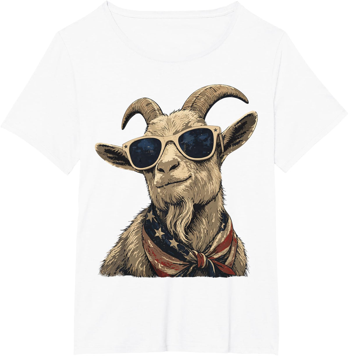 Goat Sunglasses USA T-Shirt - White