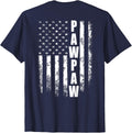 Pawpaw America Flag Gift For Men Father's day T-Shirt - Navy Blue