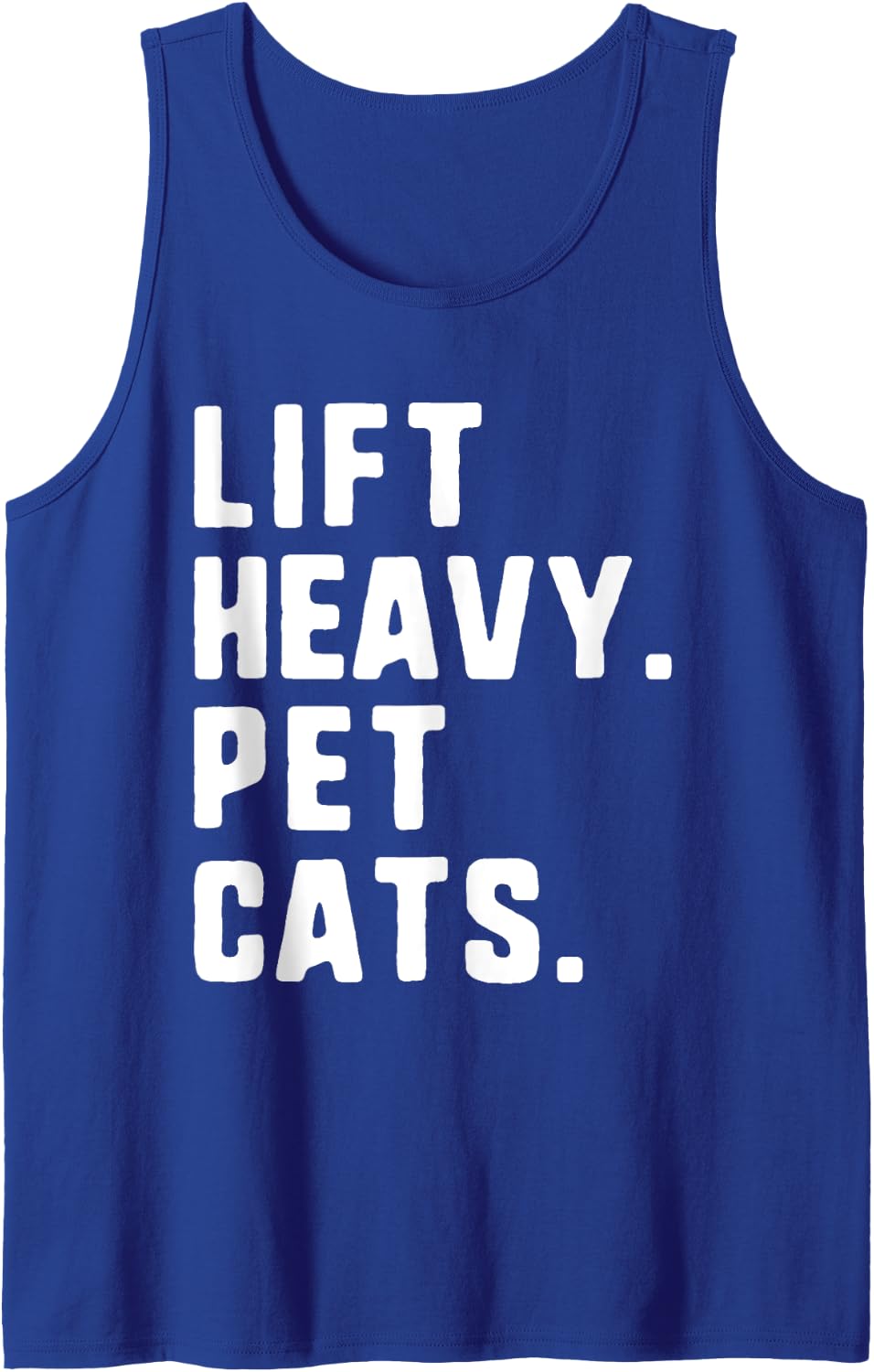 Lift Heavy Pet Cats Funny Gym Workout Weight Lifting Tank Top - Royal Blue