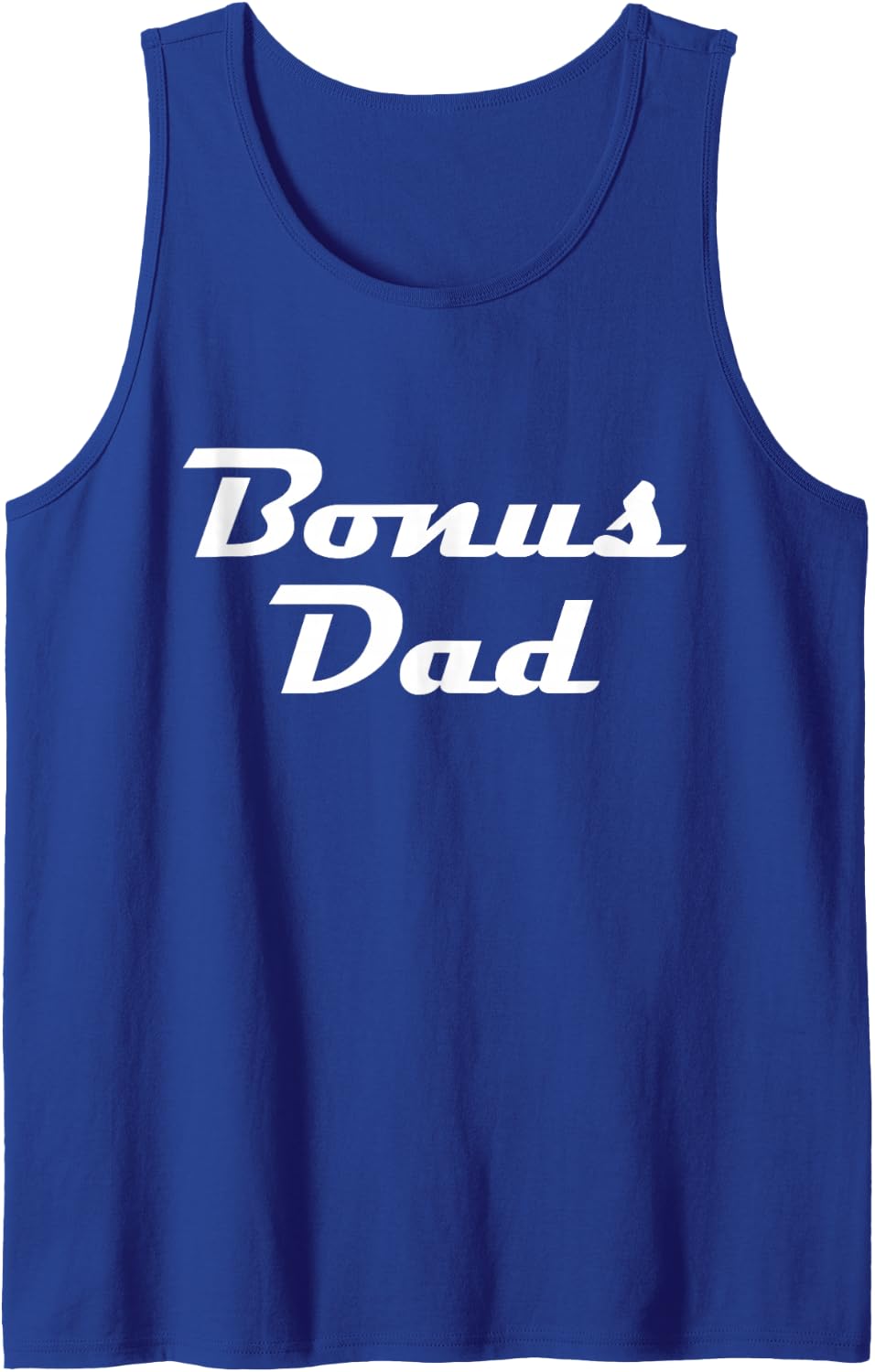 Mens Bonus Dad Classic Retro Lettering Father's Day Step Dad Tank Top - Royal Blue
