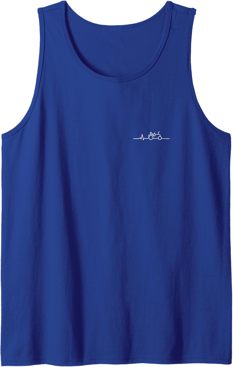 Tractor Heartbeat Minimalist Farmer Design Sleeveless Tank Top - Royal Blue