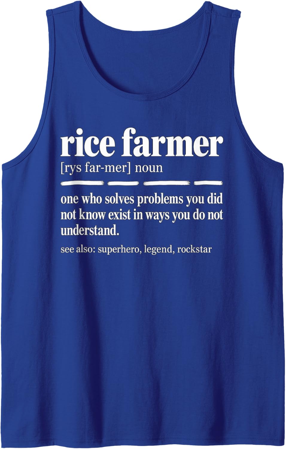 Rice Farmer Definition Noun Legend Sleeveless Tank Top - Royal Blue