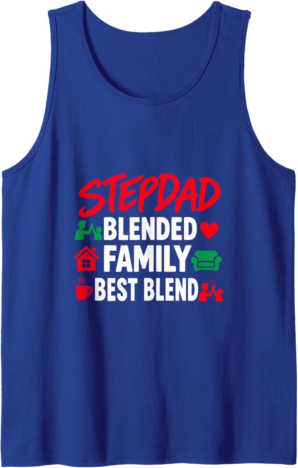 Stepdad Blended Family Best Blend Bonus Dad Sleeveless Tank Top - Royal Blue