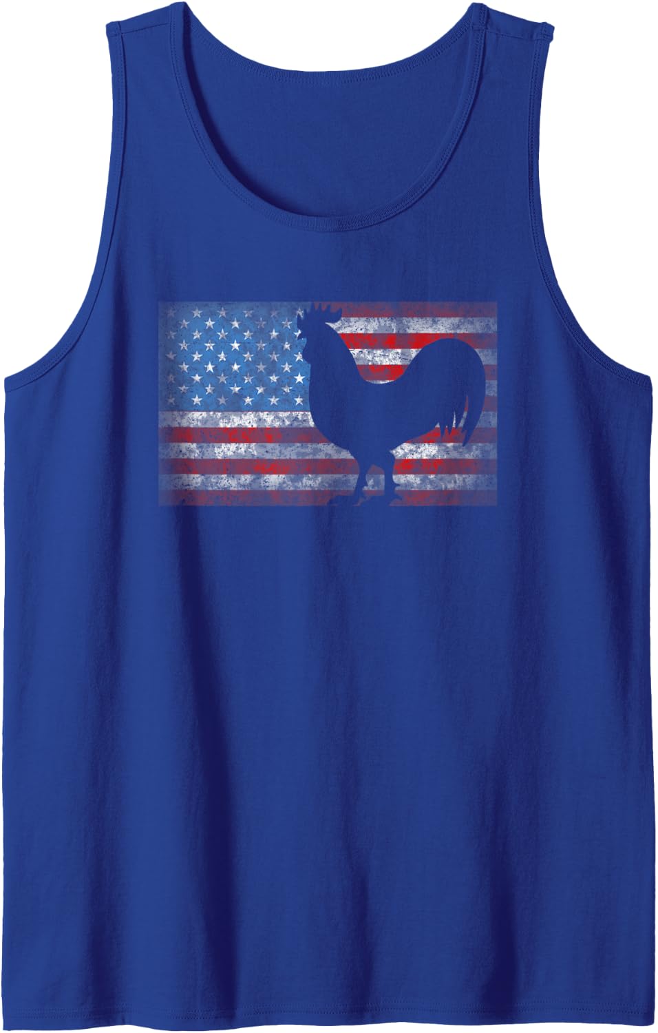 American Flag Rooster Chicken Shirt 4th of July Animal Gift Tank Top - Royal Blue
