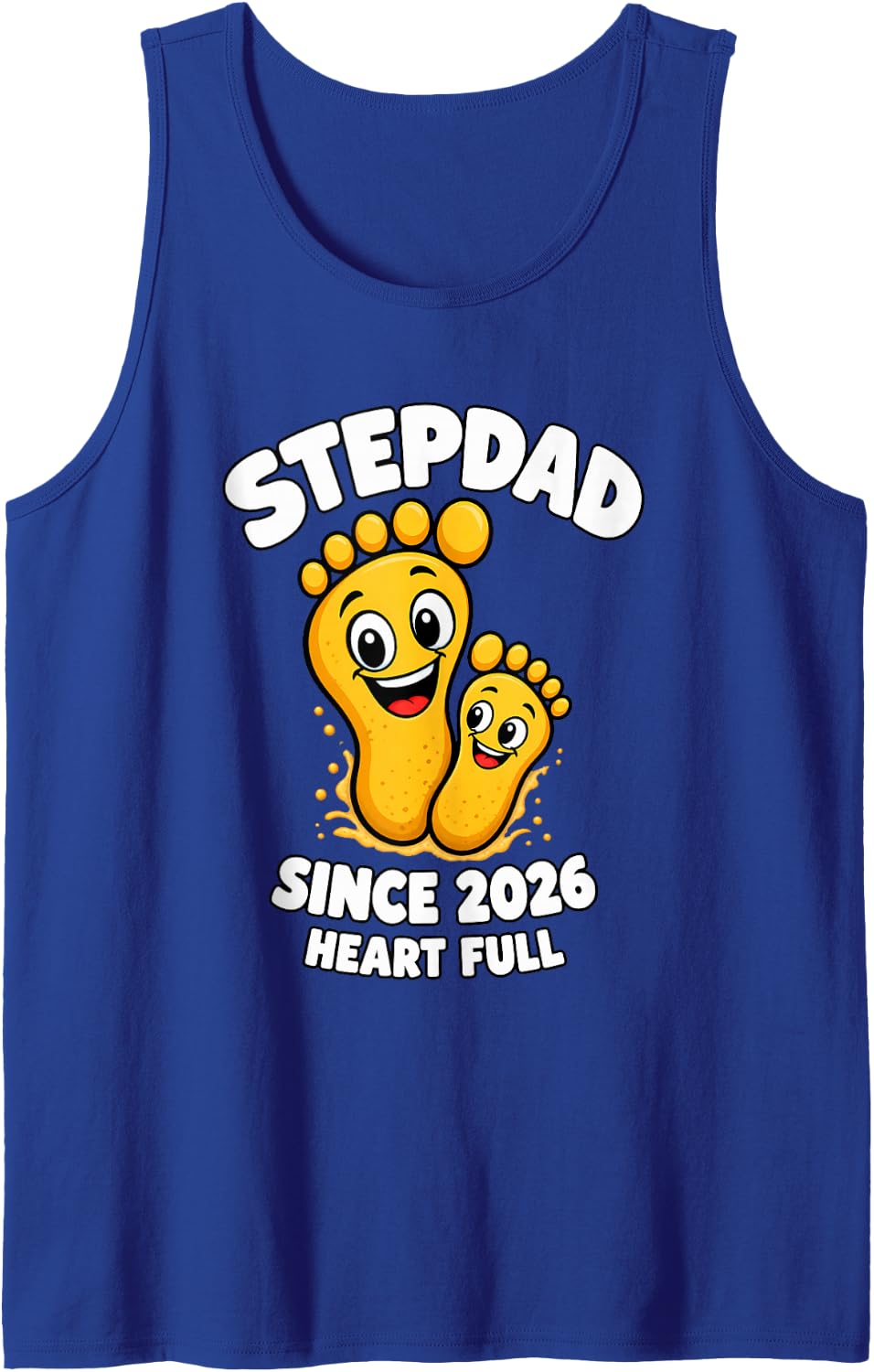 Stepdad Since 2026 Heart Full Bonus Dad Sleeveless Tank Top - Royal Blue