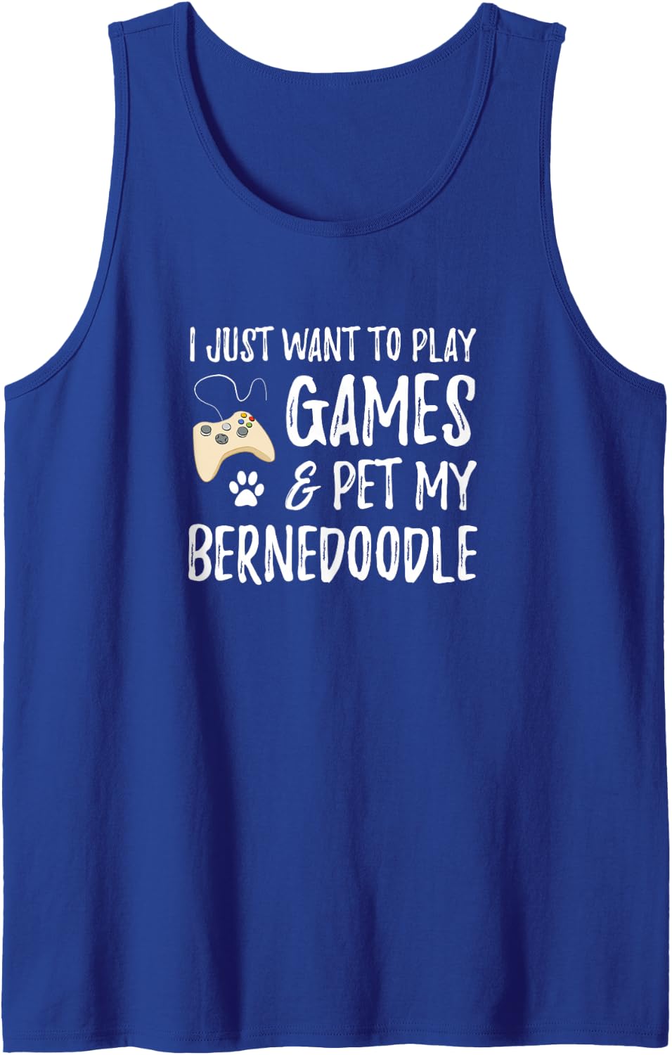 Bernedoodle Gamer Funny Dog Mom Gift Idea Tank Top - Royal Blue