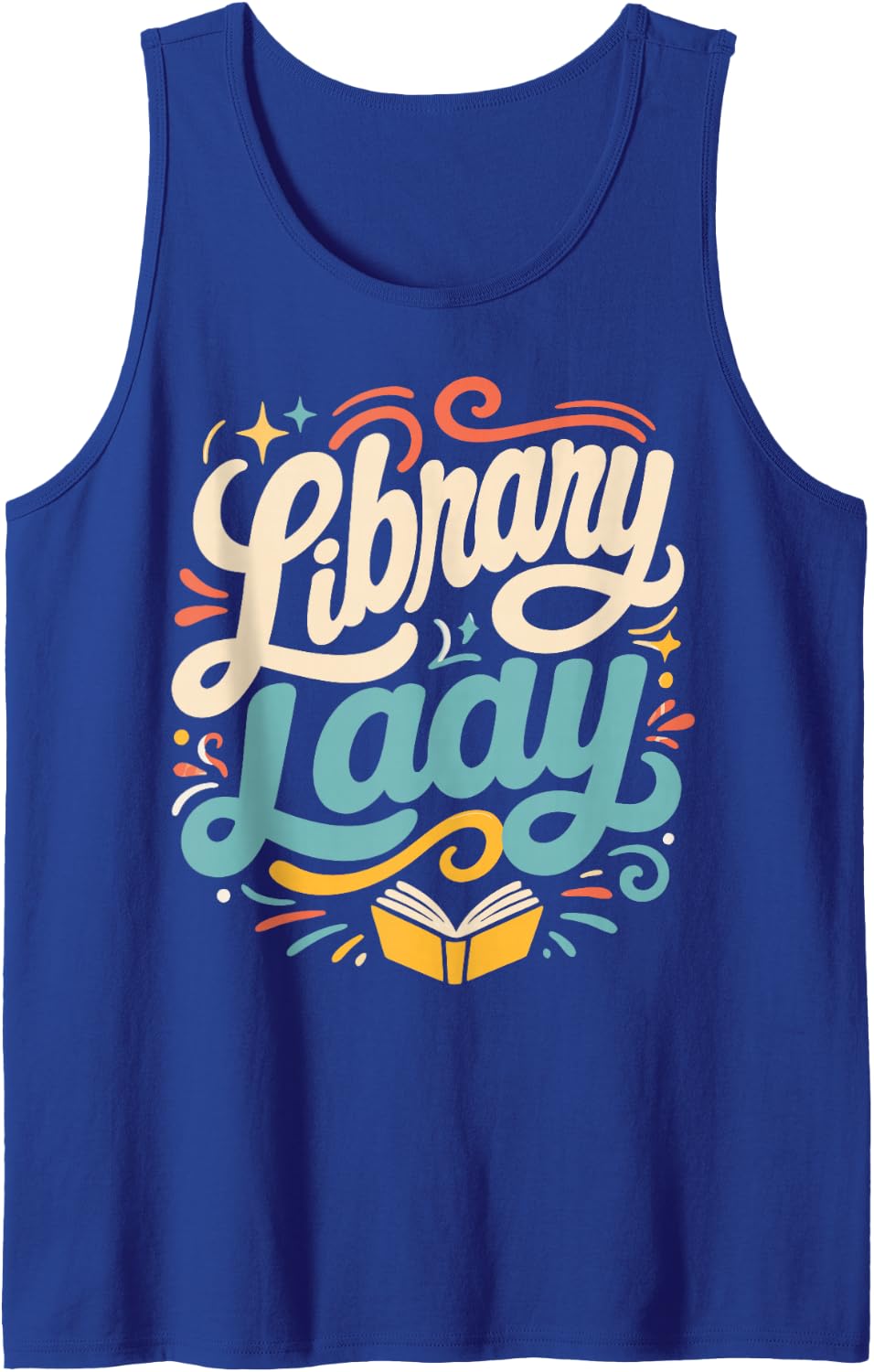 Library Lady Woman Librarian Tank Top - Royal Blue