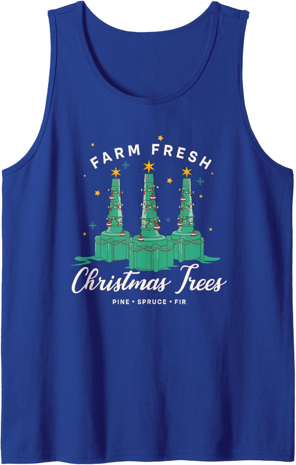 Respiratory Therapist Nurse Farm Fresh Christmas Tree Sleeveless Tank Top - Royal Blue