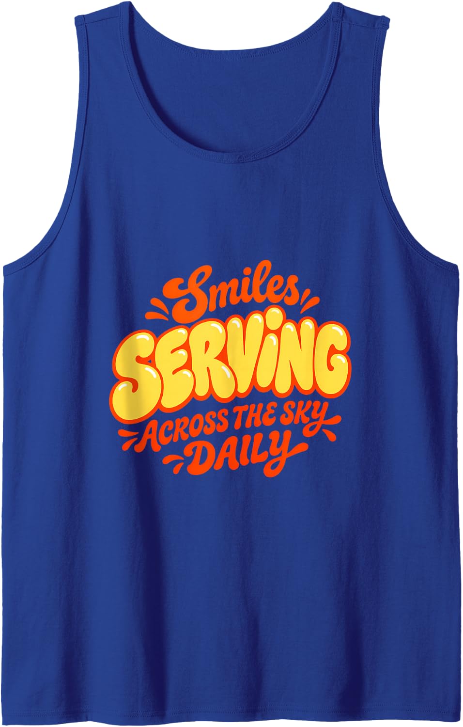 Serving Smiles Across the Sky Daily Sleeveless Tank Top - Royal Blue