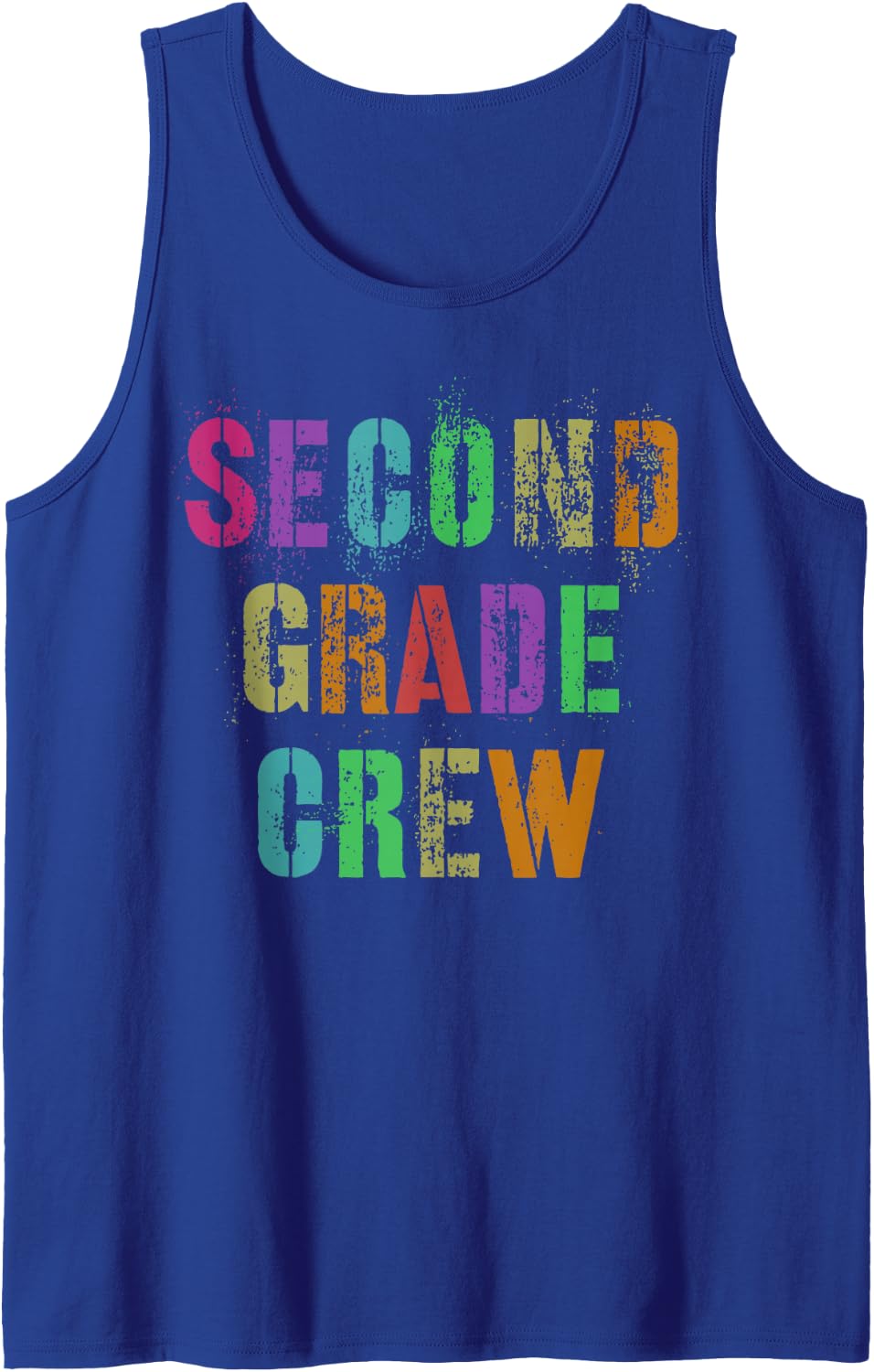2nd Grade Crew Student Teacher Second Grader Girl Boy Team Sleeveless Tank Top - Royal Blue