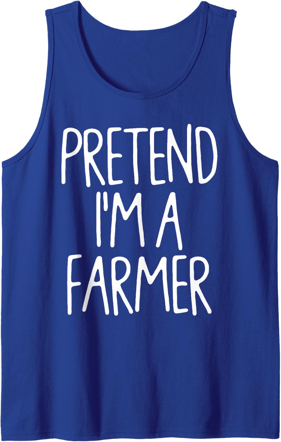 Pretend I'm A Farmer Matching Lazy Easy Halloween Costume Sleeveless Tank Top - Royal Blue