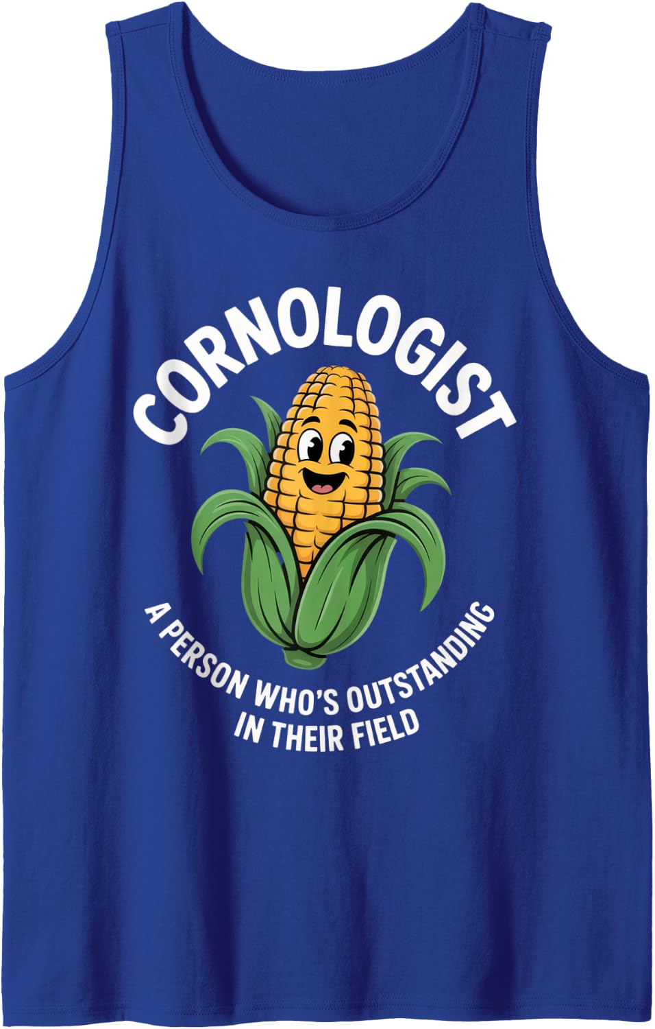 Cornologist Funny Farmer Humor for Agriculture Enthusiasts Sleeveless Tank Top - Royal Blue
