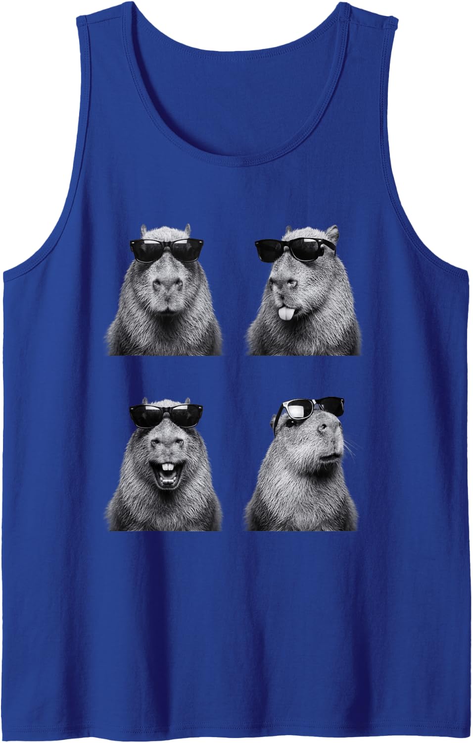 Funny Capybara Sunglasses Rodent Animal Humor for Kids Sleeveless Tank Top - Royal Blue