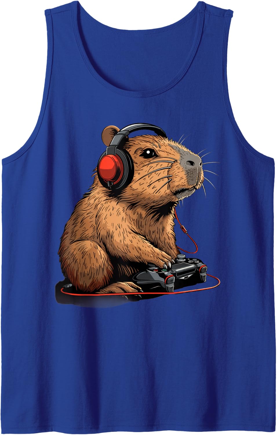 Capybara Christmas T-Shirt Funny Graphic Tees for Kids & Men Sleeveless Tank Top - Royal Blue