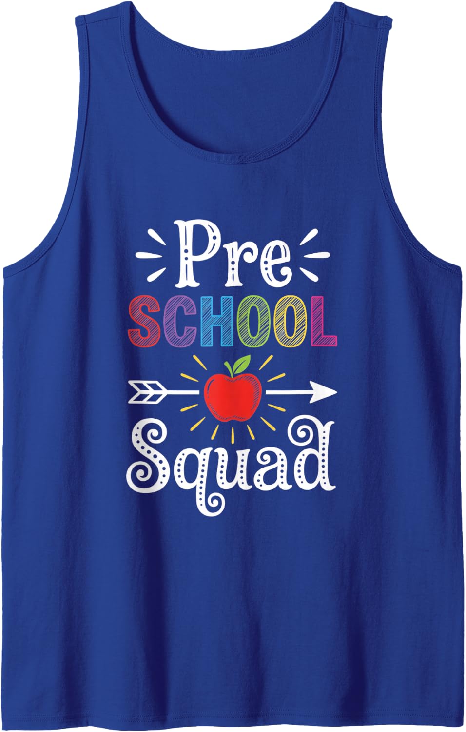 Pre School Squad Back to Class Teacher Kids Student Sleeveless Tank Top - Royal Blue