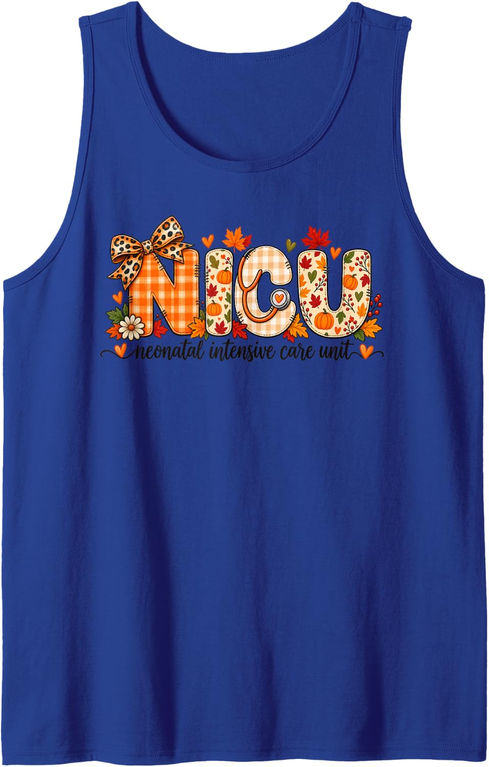 Nurse NICU Team RN Neonatal Intensive Care Unit Sleeveless Tank Top - Royal Blue