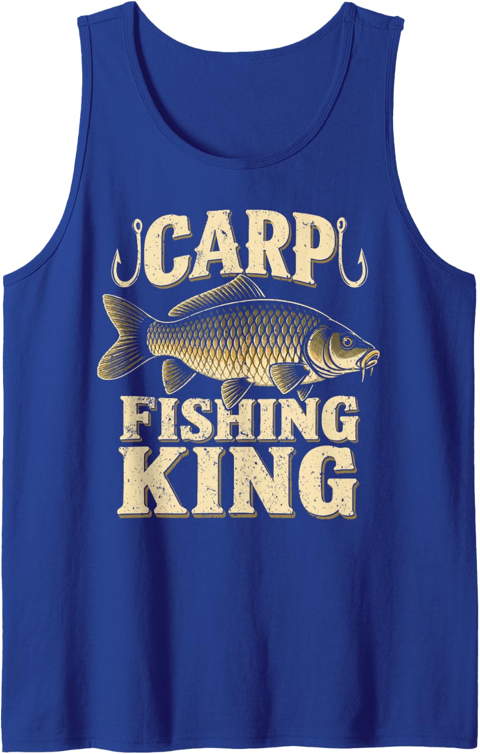 Carp Fishing King Fisherman Angler Carp Fish Angling Sleeveless Tank Top - Royal Blue