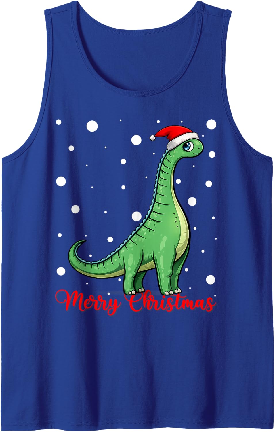 Merry Christmas Cute Dinosaur Ugly Xmas Sweaters T-Rex Sleeveless Tank Top - Royal Blue