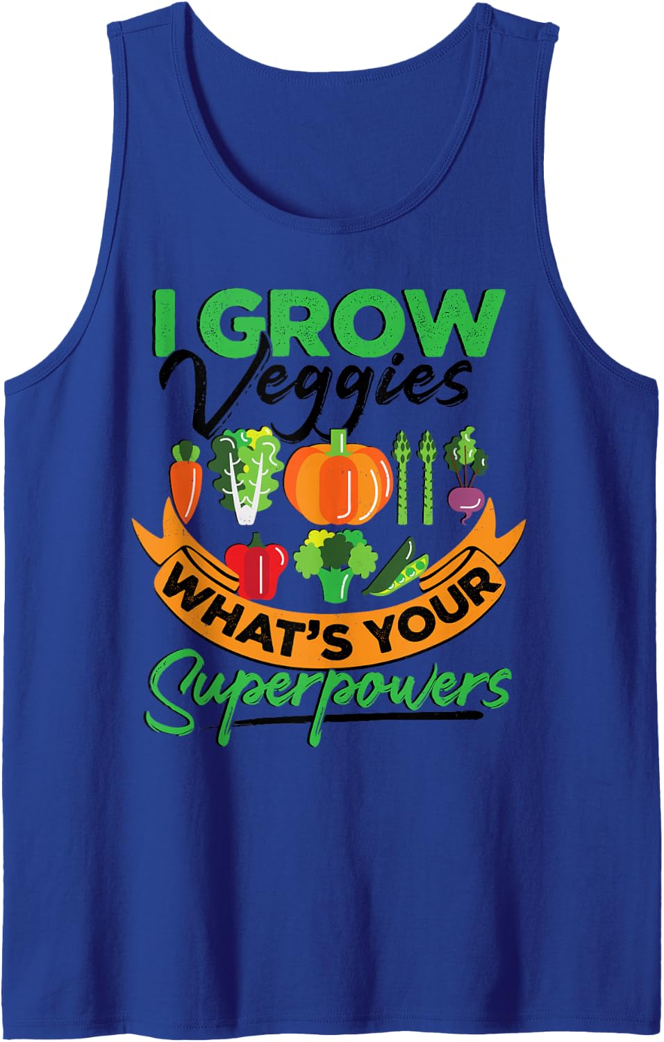 I Grow Veggies Shirt Funny Vegetable Farmer T-Shirt Sleeveless Tank Top - Royal Blue