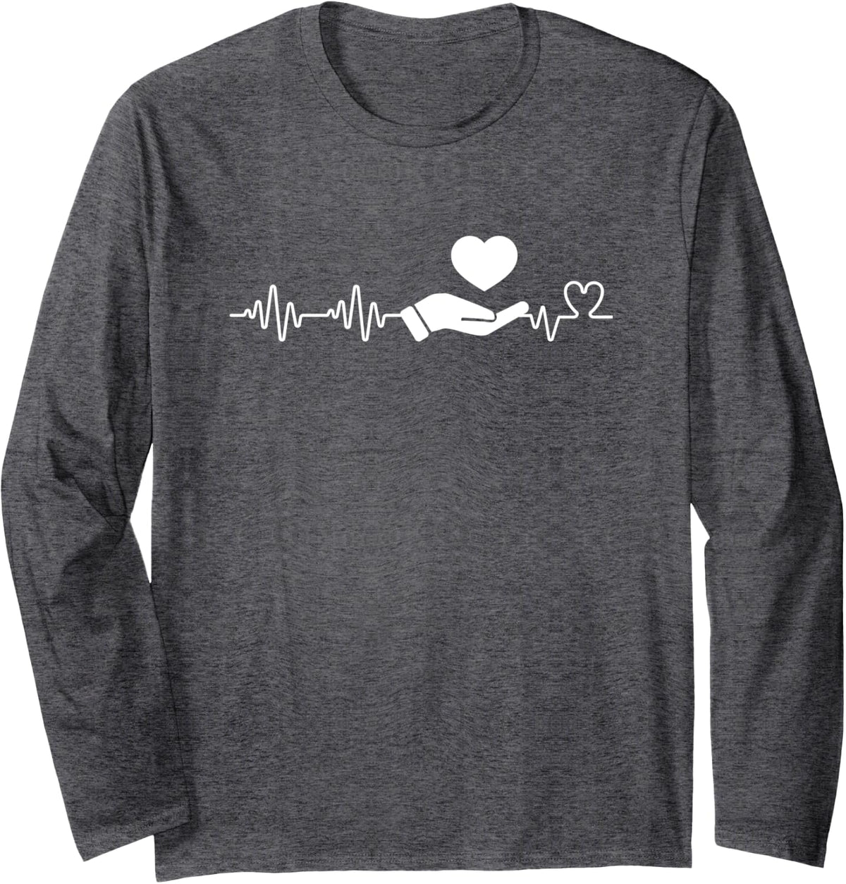 Heartbeat Social Work School Social Worker Long Sleeve T-Shirt - Adult Unisex Dark Heather Grey