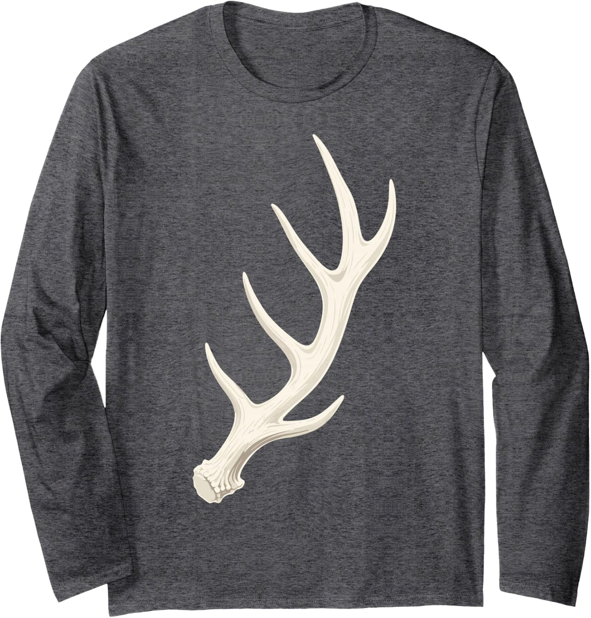 Elk Hunting Bull Elk Hunter Antler Long Sleeve T-Shirt - Adult Unisex Dark Heather Grey