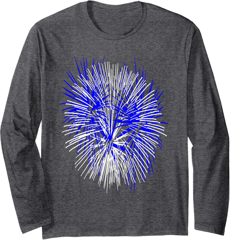 Light Up The Night Sky Colorful Fireworks Celebrations 8 Long Sleeve T-Shirt - Adult Unisex Dark Heather Grey