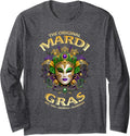 The Original Mobile Alabama Mardi Gras Long Sleeve T-Shirt - Adult Unisex Dark Heather Grey