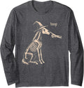 Boop Funny Horse Boop Halloween Night Men Women Youths Long Sleeve T-Shirt - Adult Unisex Dark Heather Grey