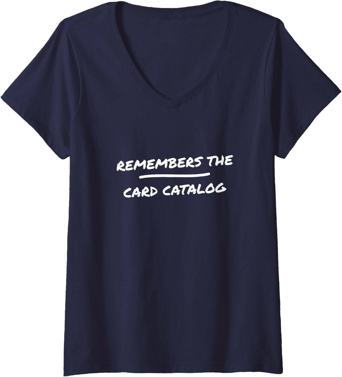 Women's Librarian Library Card Reader School Librarian Book Lover V-Neck T-Shirt - Navy Blue