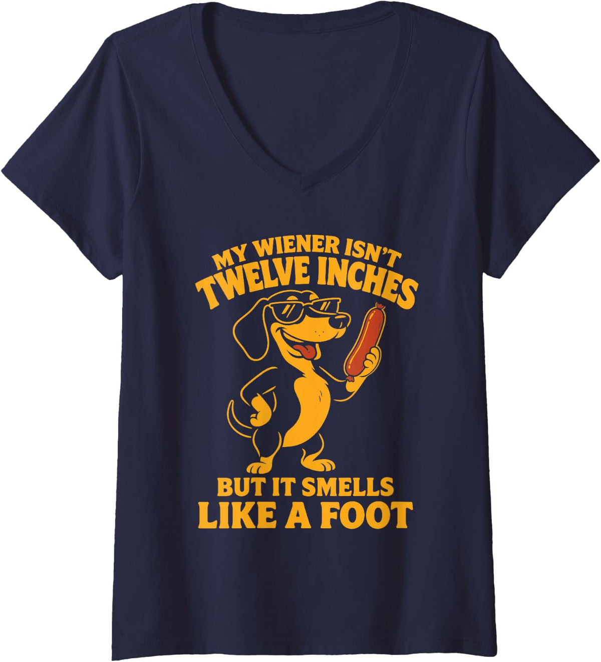 Women's Funny Embarrassing Shirts Crude Cringey Inappropriate Humor V-Neck T-Shirt - Navy Blue